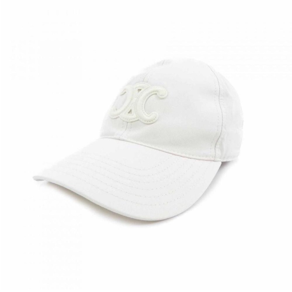 Celine Triomphe Baseball Cap Hat White M- Free Gift With Purchase - Picture 4 of 7